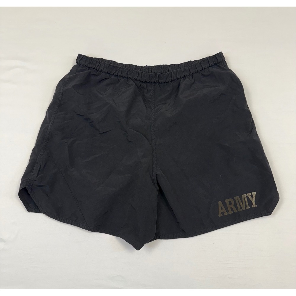 US Army‎ Training Shorts Mens L Black Supplex Nylon PT Trunks 8415-01-465-6757